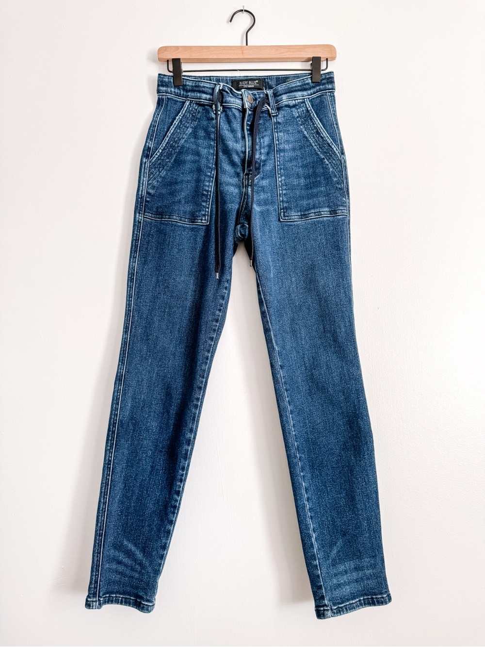 Judy Blue 5/27 Medium Wash Drawstring Utility Jeans